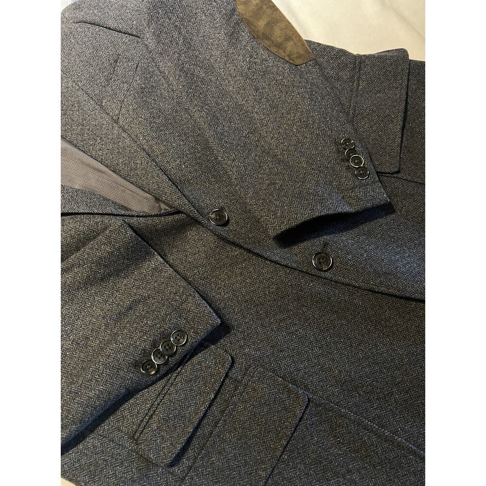Joseph Abboud XL 44R Blue Gray Herringbone Tweed Texture Blazer Sport Jacket - Picture 8 of 15